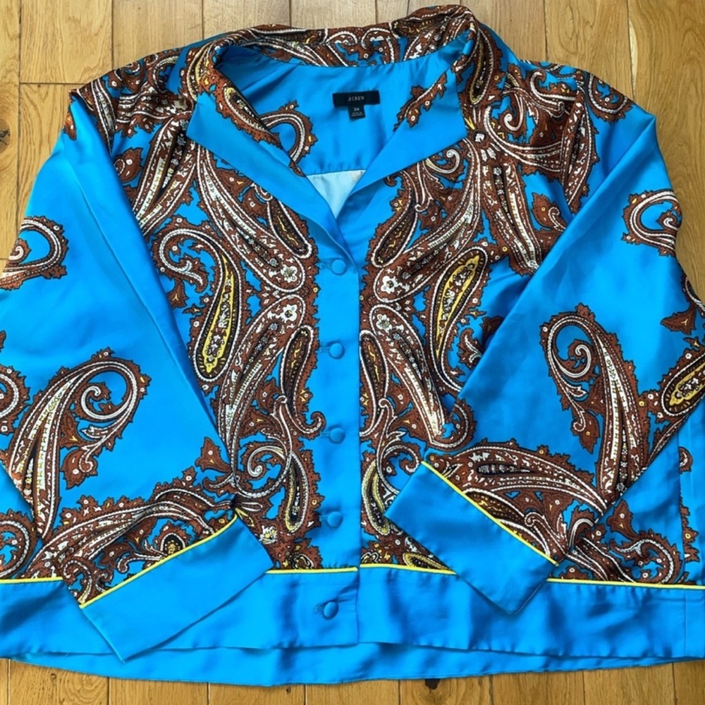 J. CREW Drapey button-up shirt in paisley print SZ SMALL